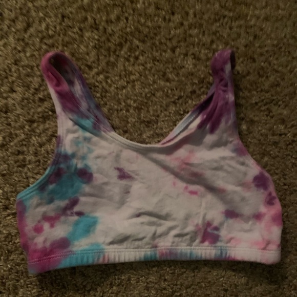 NWT pink/ purple/ blue tie dye sports bra - Picture 3 of 16